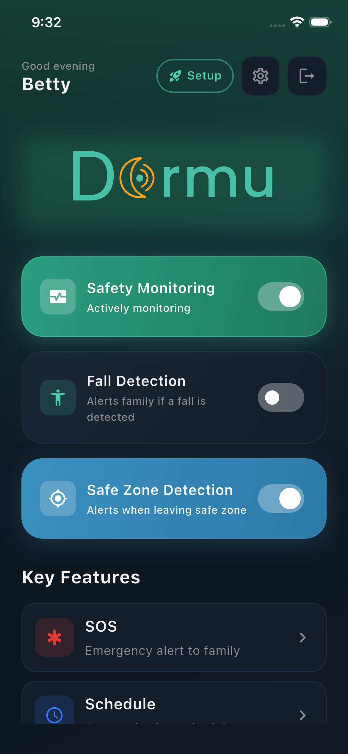 Dormu Monitoring Screen
