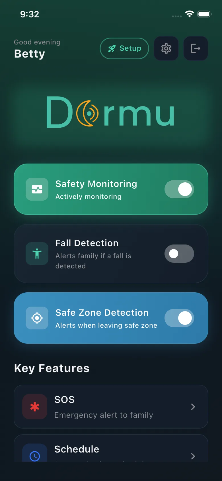 Dormu Monitoring Screen