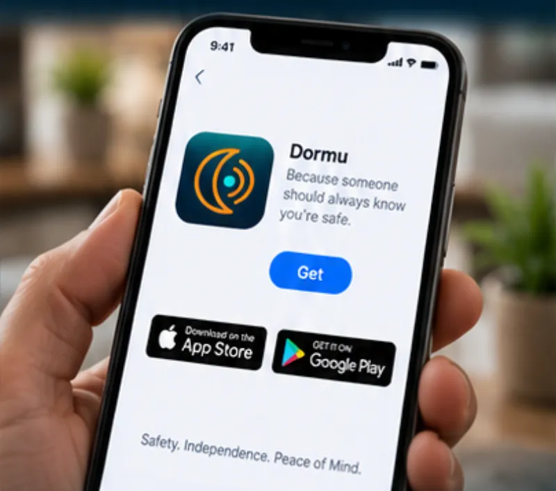 Dormu on the App Store and Google Play, ready to install